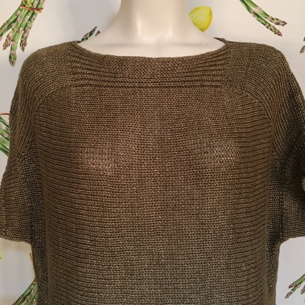 Vince Brown Short Sleeve Oversized Sweater Size S - Picture 6 of 8